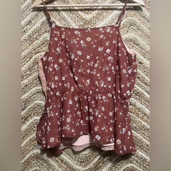 Anthropologie Paper Crane Junior's Double Print Faux Wrap Peplum Top,Size M,NWT - Picture 5 of 10